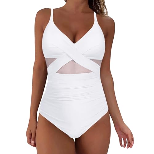 Damen Einteilige Badeanzug Hautfreundliches Bikini Set Elastischer Beachwear Elegant Neoprenanzug Sportlich Tankini Spitze Badehose Sexy Badekleid Trendy Badebekleidung Push Up Badeshorts von Generisch