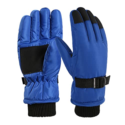 Damen Handschuhe Schwarz Samthandschuhe Lila WeißE -Schnee-warme Handschuhe Winter-Skating-Ski Winddichte Outdoor-Snowboard-Handschuhe Damen Handschuhe Schwarz Samthandschuhe Lila (Blue, One Size) von Generisch