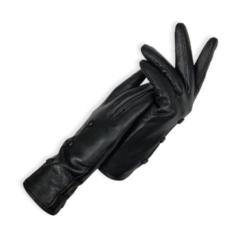 Damen-Handschuhe aus echtem Leder, modisch, Schaffell, dick, warm, Winter-Fahrradhandschuhe, Größe 7 Damen-Handschuhe aus echtem Leder, modisch, Schaffell, dick, warm, Winter-Fahrradhandschuhe, Größe 7 von Generisch