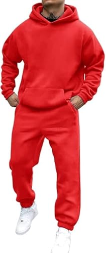 Damen Herren Jogginganzug Trainingsanzug Freizeitanzug Einfarbig Hoodie Mit Kapuze Langarm Mit Taschen Hausanzug 2-Teilig Fitness Kapuzenjacke Jogginghose Jogginganzug Sportanzug Set 00l Rot 3XL Damen Herren Jogginganzug Trainingsanzug Freizeitanzug Einfarbig Hoodie Mit Kapuze Langarm Mit Taschen Hausanzug 2-Teilig Fitness Kapuzenjacke Jogginghose Jogginganzug Sportanzug Set 00l Rot 3XL von Generisch