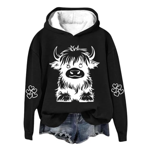 Damen Hoodie Fleece Fleecepullover Fleecejacke mit Kapuze Kapuzenpullover Hoodie Sweatjacke Damen Mit Kapuze Langarm Herbst Winter Sweatshirt Top Pullover Oversize Vintage Kapuzenpullover Streetwear von Generisch