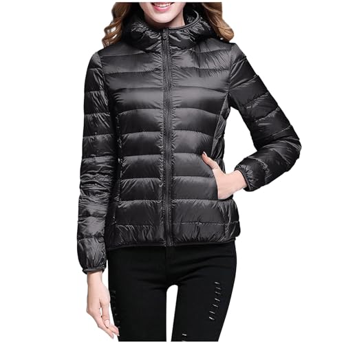 Damen Jacke Winter, Winterjacke Damen Wasserdicht Schwarz Übergangsjacke Daunenmantel Winter Coat Outdoorjacke Down Coat Skijacke Wanderjacke Warm Damen von Generisch