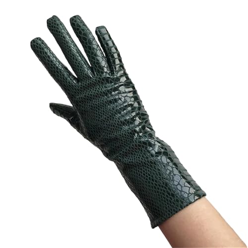 Damen Lange Handschuhe Frühling und Winter Herren Lackleder Motorrad Warm Arm Warme Handschuhe von Generisch