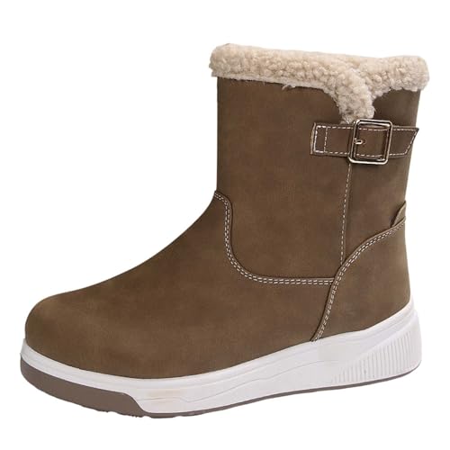 Damen Sale Winter Barfußschuhe Boots Damen Schuhe 2024schuhe Women Warme Winterschuhe Gefüttert Schneeschuhe Stiefel Mädchen Sportschuhe Khaki,40 von Generisch