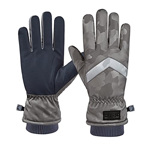 Damen Schal Winter Set Touchscreen Snowboard Winddichte warme Handschuhe Radfahren Sport Winddichte warme wasserdichte Skihandschuhe Blaue Handschuhe Prinzessin (Grey, One Size) von Generisch