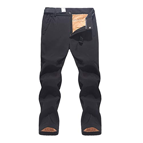 Damen Skihose Schwarz, Skihose Damen Thermohose Skilanglaufhose Wanderhose Wasserdicht Winddichte Schneehose Snowboardhose Hosenträgerhose Warme Gefütterte Outdoorhose Ski Pant Softshellhose von Generisch