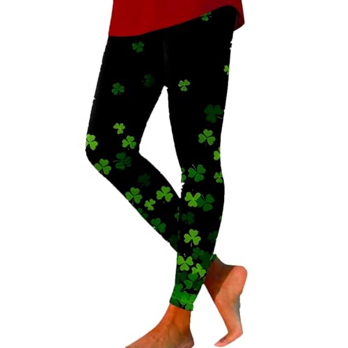 Damen St. Patrick's Day Leggings Skinny Strumpfhose Athletisches Workout Walking-Hose Themenpartys Sweater Trainingshose Kleeblattmotiv Leggings Streetwear Outdoor Sportlich Sweathose von Generisch