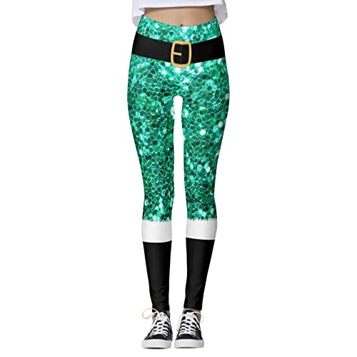 Damen Weihnachten Leggings Blickdichte Elastische Strumpfhosen Teddy-Innenfleece Lange Xmas-Legging Thermo Thermoleggings Mit Weihnachtsmotiven Laufhose Tights Gemütlich Hausanzug Freizeithose von Generisch