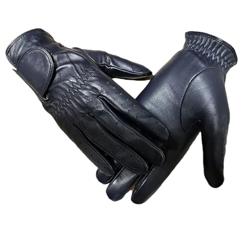 Damen Winter Motorrad Reiten Touchscreen Schaffell Handschuhe Einlagige Fahrerhandschuhe Golf Perforierte Atmungsaktive Dünne Handschuhe Marineblau 10 von Generisch