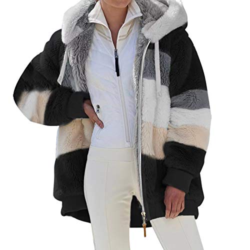 Damen Winterjacke, Sherpa Jacke Damen, Teddyjacke Damen Teddy Mantel Winterjacke Lang Fleecejacke Jacke Herbste Teddyfleece Fleecepullover Plüschjacke Warm Pullover Dame Wintermantel - von Generisch