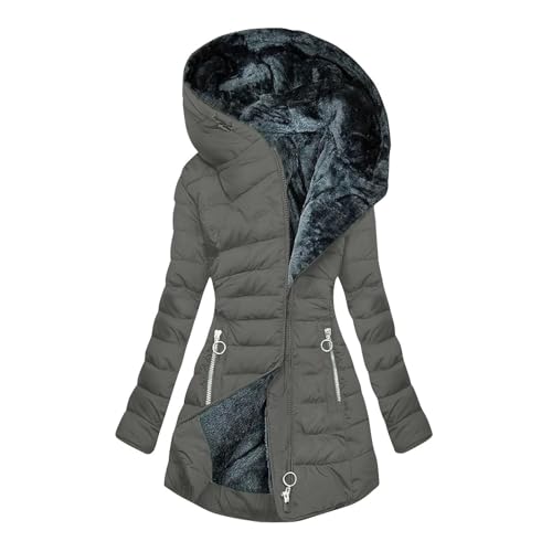 Damen Winterjacke Lang Elegant Mit Tasche - Jacke Winter Mäntel Mantel Herbst Herbstmantel Winterjacken Warme Damenmantel Sale von Generisch