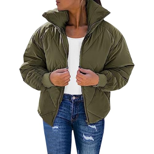 Damen Winterjacke Sale Herbstjacke Damen Daunenjacken Outdoor Jacke Elegant Übergangsjacke Große Größen Teenager Mädchen Jacken Für Winterjacke Übergangsjacken 104 Grün，M von Generisch