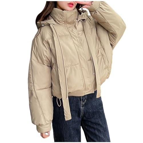 Damen Winterjacke Sale Winterjacke Damen Puffer Mädchen Winterjacken Für Jacken Federleichte Daunenjacke Jacke Winter Teenager Herbstjacke Outdoor Khaki，M von Generisch