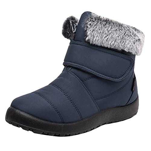 Damen Winterstiefel Gefuttert Wasserdicht Kurzschaft Trekking Snow Boots Gefüttert Gefütterte Trekkingschuhe Bequeme Winter Winterboots Wärme Komfort Winterstiefel Mädchen Outdoor Schuhe von Generisch