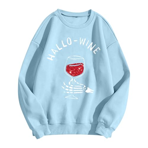 Damenpullover, Sweatshirt Pullover Damen Halloween Kostüm Oberteile Klamotten Teenager Mädchen Pullover Sweatshirt Damen Oversized Elegant Herbste Mode Sport Casual Fleecepullover Sweater von Generisch