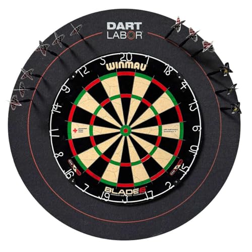 Dart Labor Vlies Surround Catchring anthrazit ø 69 cm | Wandschutz | Platz für 12 Darts in Vorstanzungen | Aufbewahrung von Steeldarts + Softdarts | Recyclingpolyester | Made in Germany von Generisch