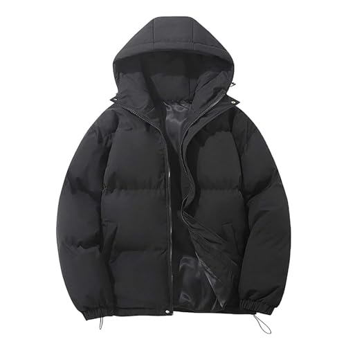 Daunenjacke Herren, Steppjacke Herren Winter Puffer Jacke Mit Kapuze Warm Gefüttert Daunenjacke Einfarbig Wintermantel Outdoor Dick Steppmantel Leichte Komfortabel Parka Jacke Loose Winterjacke von Generisch