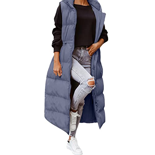 Daunenweste Damen Lang, Steppweste Damen Lang, Damen-Westen Steppmantel Damen Leicht Jacke Herbst Jacken Für Longweste Softshell Weste Mode Winterjacke Lang Herbstjacke von Generisch