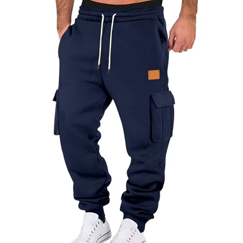 Deal Jogger Jogginghose Herren Trainingshose Sweatpants Klassische Sweathose Lederetikett Herbst Und Winter XL von Generisch