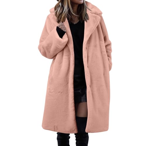 Deals of The Day, Fleecejacke Damen Große Größen, Teddyjacke Damen Herbst Flauschig Teddy Fleecejacke - Frauen Kuscheljacke Jacke Dame Wintermantel Oversize Winter von Generisch