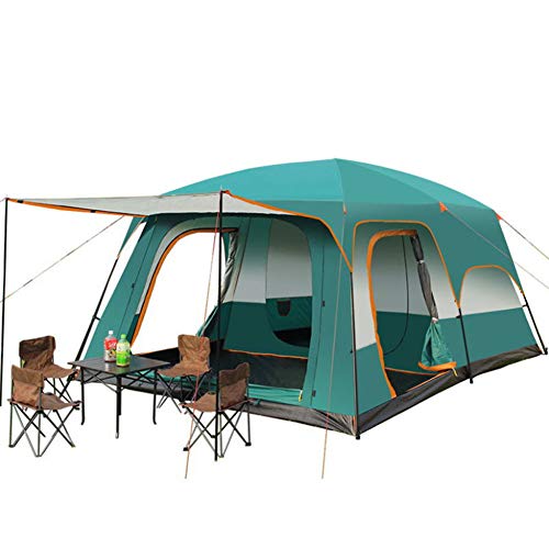 Deluxe-Familienzelt für 5–8 Personen, wasserdicht HH 3000 mm, Zelt mit separatem Wohn- und Schlafbereich, einfach aufzubauen, perfekte Campingausrüstung für Outdoor-Abenteuer von Generisch