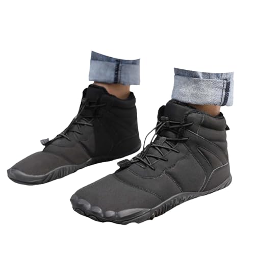 Der Letzte Idealist,BarfußSchuhe Winter Herren Damen Wasserdicht Winterschuhe Outdoor rutschfeste Traillaufschuhe Warm GefüTtert Winterstiefel Unisex 008 Schwarz,44 von Generisch