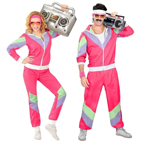 Disco, 80er Jahre Trainingsanzug für Herren Damen Disco Kostüm Jogginganzug, 80er Jahre Outfit, Bad Taste Outfit Hippie Faschingskostüme Fashion Stil Motto Party Kleidung Set von Generisch