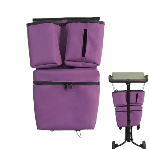 Doppel-Kinderwagen-Organizer, Oxford-Stoff, Kinderwagen-Organizer, Reise-Kinderwagen-Zubehör, multifunktionaler Kinderwagen- mit Getränkehalter für Reisen, violett, Refer to description, Unisex von Generisch