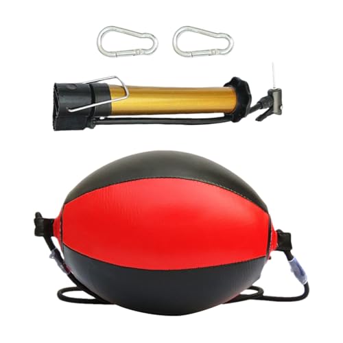 Doppelendgeschwindigkeitstasche, Doppelendbeutel - PU Lederstochern Bag Ball | Beinhaltet Luftpumpe, Reflexballstirnband, Karabiner, Nadel zum Training zu Hause, Boxgeräte von Generisch