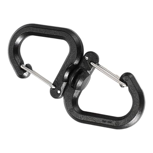 Drehbarer Doppel-Karabiner, multifunktionaler Outdoor-Verschlussclip, tragbare S-Ketten-Drehhaken, Rucksackhaken mit 360-Grad-Drehgelenk für Wandern, Camping, Reisen von Generisch