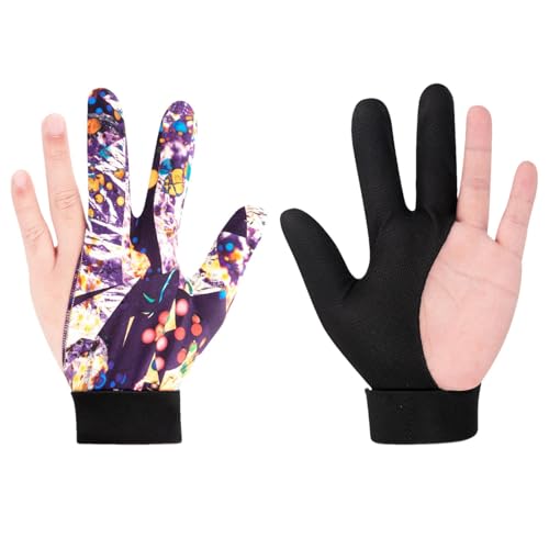 Drei-Finger-Handschuhe, 3-Finger-Pool-Handschuhe für Billard-Shooter, rutschfest, hochelastisch, verstellbare Dichtheit für Karom-Sport, passend für rechte oder linke Hand von Generisch