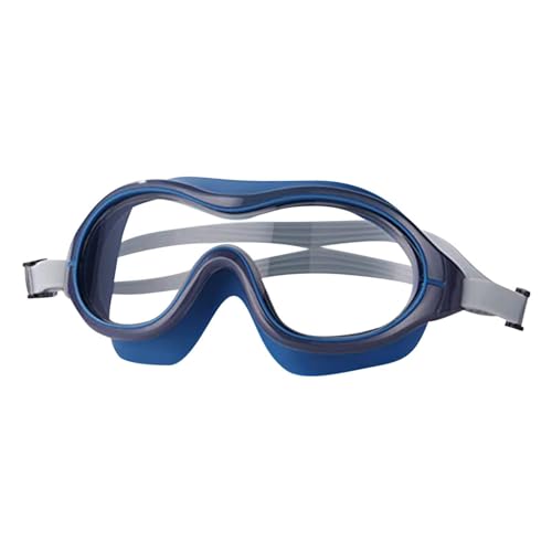 Dx Schwimmbrille mit breiter Sicht, einzigartige, klare Sicht, innovative weiche Silikon-Brille, schlagfest, offener Wasser-Augenschutz, Schwimmbrille für großen Rahmen von Generisch