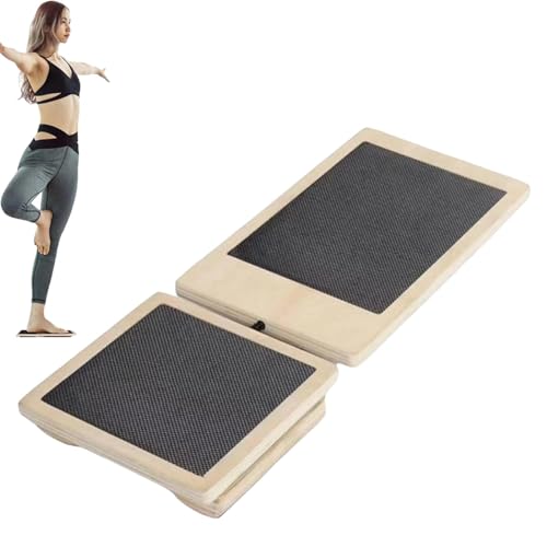 Einbein-Balance-Board – 2 Stück Holz-Fußstärkungs-Trainer mit 3 Balance-Stangen, Anti-Rutsch-Pads, Wackelbrett für verstauchte Knöchel, Einzelbein-Balance-Trainer zur Stärkung der Fußmuskulatur von Generisch