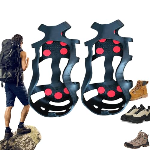 Eisschuh-Greifer, Eisspikes für Schuhe - rutschfeste Schuhgreifer,Silikon-Eisgreifer, Schneeklampen zum Wandern, Klettern, Eisfischen, Camping von Generisch