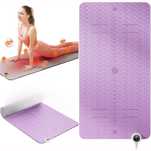 Elektrisch beheizte Yogamatte, 8 mm dicke Trainingsmatte, Fitnessmatte, weiche Trainingsmatte, rutschfeste Trainingsmatte, temperaturverstellbar von 10–40 °C, für Pilates, Gymnastik, Fitness, Workout von Generisch