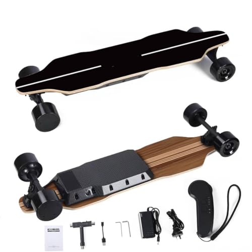 Elektro Longboard Elektrisches Skateboard mit PU-Rad, 450W Dual-Motor, Maximale Belastung 100KG, Wasserdicht, Stoßdämpfend Longboard für Jugendliche Erwachsene von Generisch