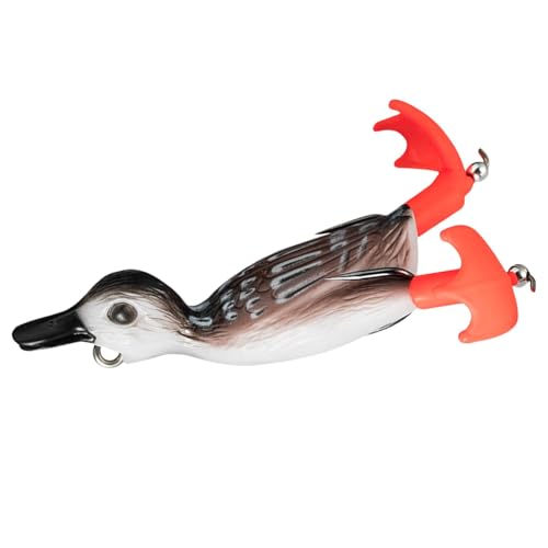 Enten-Topwater-Angelköder,Top Water-Enten-Angelköder, Süßwasser-Salzwasser-Angelköder, 3D-Enten-Topwater-Angelköder mit spritzenden Füßen für Barschforellen-Crappie von Generisch