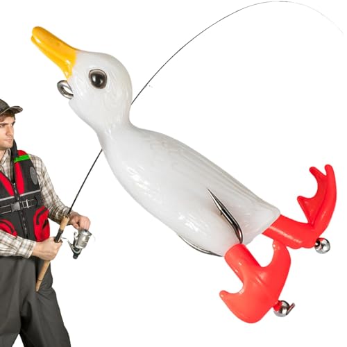 Entenköder mit weichem Körper, Entenköder zum | Soft Propeller Duck Lure Swimbait - Realistischer sinkender Barsch-Angelköder mit spritzenden Füßen für Süßwasser-Salzwasser von Generisch