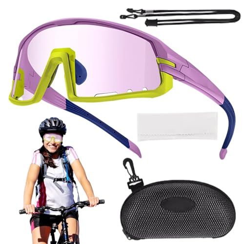Fahrrad-Sonnenbrillen,Herren-Fahrradbrillen,Winddichte Brille - Sport-Sonnenbrille, Fahrrad-Sonnenbrille für Männer und Frauen, farbwechselnde Gläser zum Laufen, Radfahren von Generisch