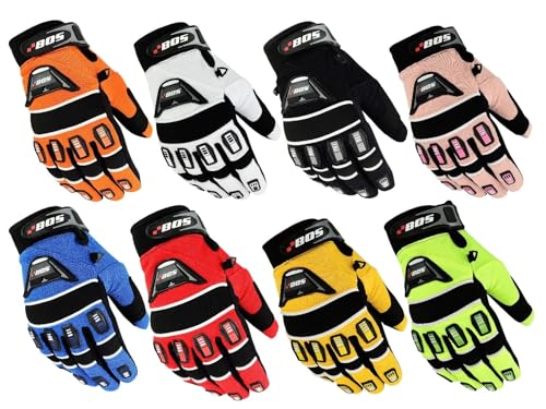 Fahrrad- und Motocross-Handschuhe, MX MTB DH FR Downhill Freeride, Langlebige, Flexible Materialien, Belüftete Handoberseite, Matrix Glove Attack, Unisex (ORANGE, XS) von Generisch