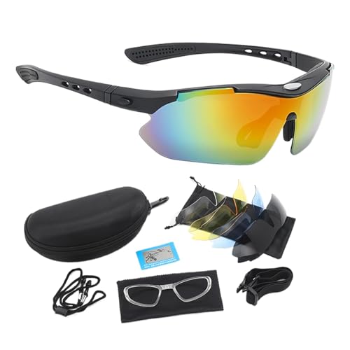 Fahrradbrille winddicht, polarisierte Fahrradsonnenbrille | Autobrille Outdoor-Brille winddicht - Schutzbrille, 5-Linsen-Reitbrille, polarisierte Sonnenbrille zum Radfahren, Angeln, Laufen von Generisch