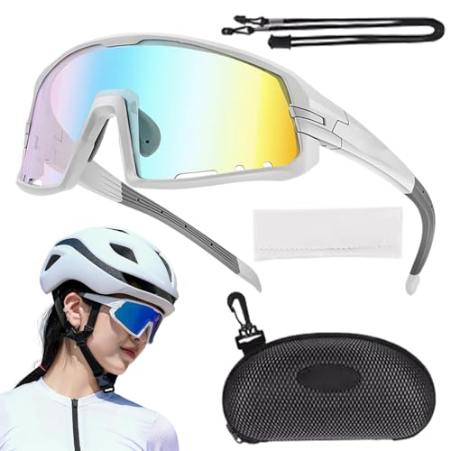 Fahrradbrillen, Fahrradsonnenbrillen - Fahrradbrillen für Damen - Sport-Sonnenbrille, Fahrrad-Sonnenbrille für Männer und Frauen, farbwechselnde Gläser zum Laufen, Radfahren von Generisch