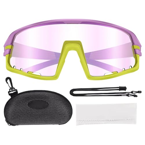 Fahrradbrillen,Fahrradbrillen - Winddichte Brille | Sport-Sonnenbrille, Fahrrad-Sonnenbrille für Männer und Frauen, farbwechselnde Gläser zum Laufen, Radfahren von Generisch