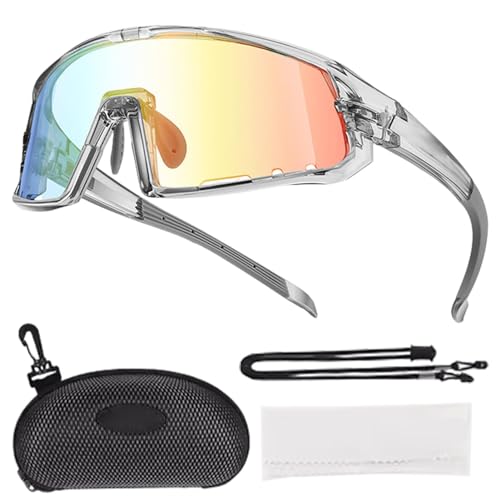Fahrradbrillen für Herren,Fahrradbrillen - Winddichte Brille - Sport-Sonnenbrille, Fahrrad-Sonnenbrille für Männer und Frauen, farbwechselnde Gläser zum Laufen, Radfahren von Generisch