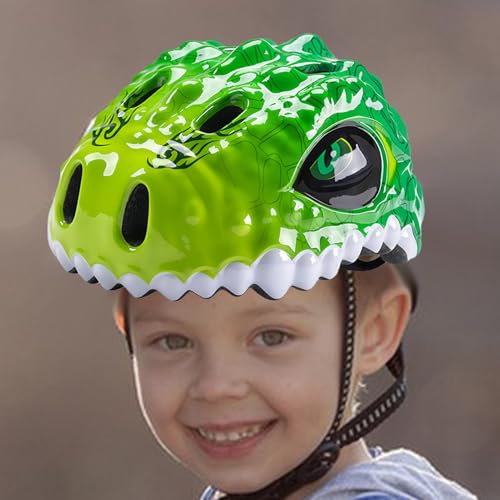 Fahrradhelm für Kinder,Fahrradhelm für Kleinkinder, Dinosaurier Kinderfahrradhelm Multisporthelm, Schutzausrüstung, stoßdämpfender Fahrradhelm für, für Roller, Radfahren, Skaten von Generisch