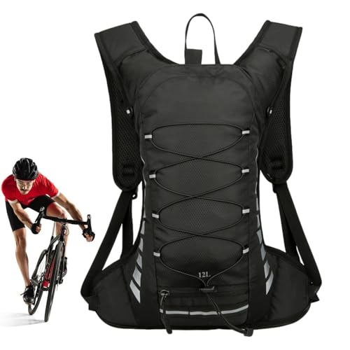 Fahrradrucksack - Leichte Fahrradtasche mit großem Fassungsvermögen,Wasserrucksack zum Wandern, atmungsaktive und verstellbare Sporttasche zum Skaten, Radfahren, Snowboarden von Generisch