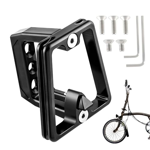 Fahrradtaschenträger aus Aluminiumlegierung, Fahrrad-Frontträgerblock - Anti-Rutsch-Faltrad-Vorderradträger-Adapter | Schlagfester vorderer Trägerblock, benutzerfreundliche Halterung für unterwegs von Generisch