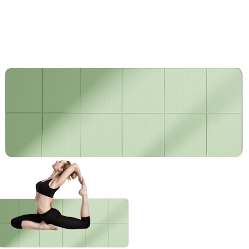 Faltbare Yogamatte, faltbare Trainingsmatte,Leichte dünne Matte | Trainingsunterlage für Yoga, Pilates, Heimtraining und Bodenübungen, 72 x 24 x 0,1 Zoll von Generisch