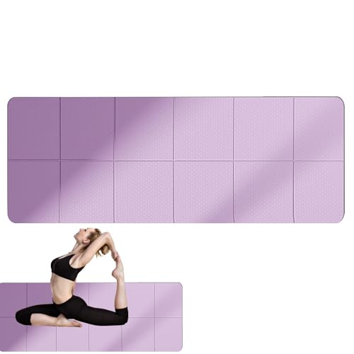 Faltbare Yogamatte, tragbare Gymnastikmatte für Zuhause, Barfuß-Trainingspad für Herren, Heimtraining, Fitness, Fitnessstudio, Yoga, 183 x 61 x 0,3 cm von Generisch