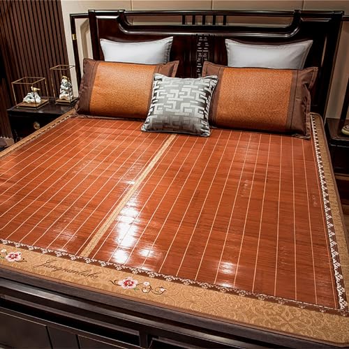 Faltbare doppelseitige kühlende Bettmatte aus Bambus mit Kissenbezug für den Sommerschlaf von Generisch